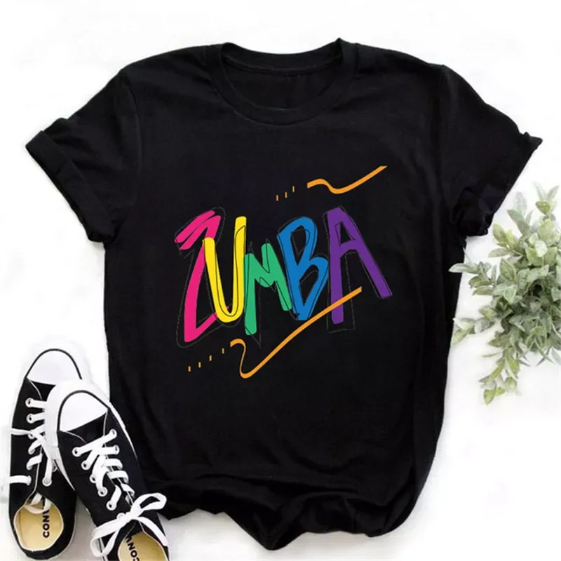 

2022NEW Zumba Dance Print Female T Shirt Women Clothes Funny Graphic Printed Tshirt Femme Harajuku Shirt Streatwear T-shirts