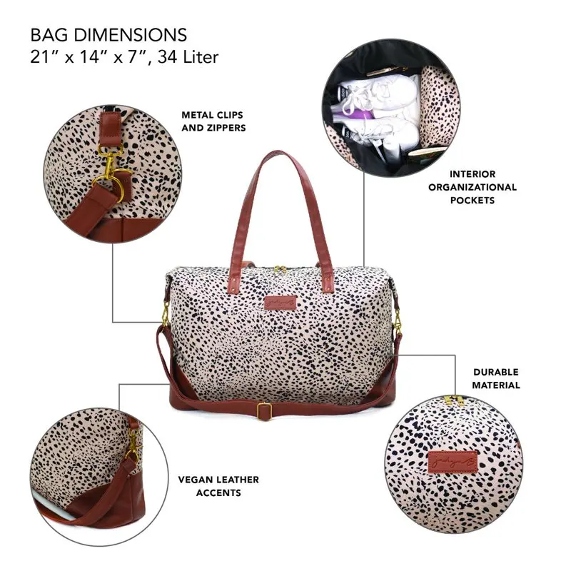 Luna 37L Weekender and Travel Bag for Women (Cheetah Spot)