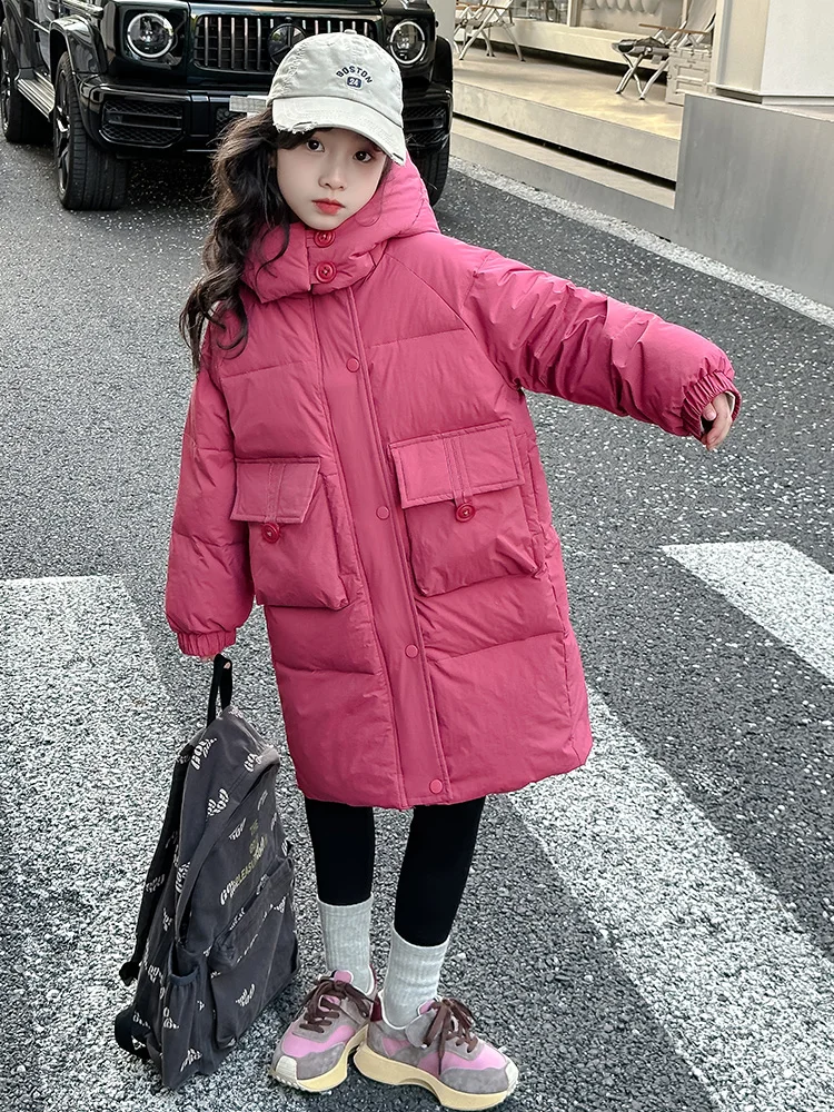 Зимняя одежда для женщин и детей старшего возраста новинка 2024 пуховик средней