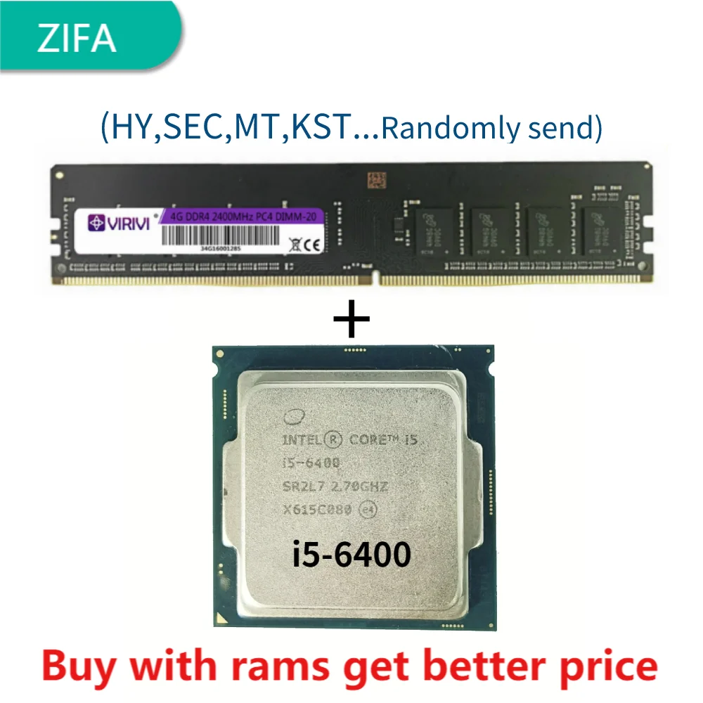 DDR4 4G 2400 МГц с i5 6400 2 7 ГГц 6M 4 ядра потока 65 Вт LGA1151 процессор для настольного ПК ddr3