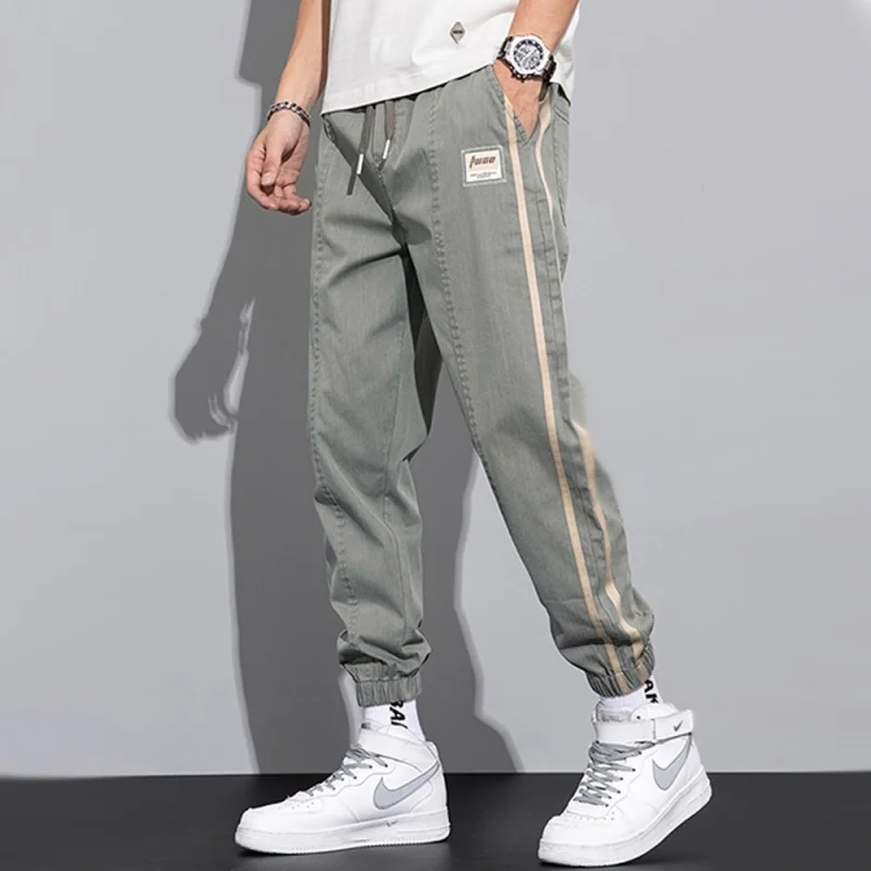 Summer New Casual Pants Men's Korean Fashion2022Ankle-Tied Loose Fashionable All-Matching Sports PantsK918-P50