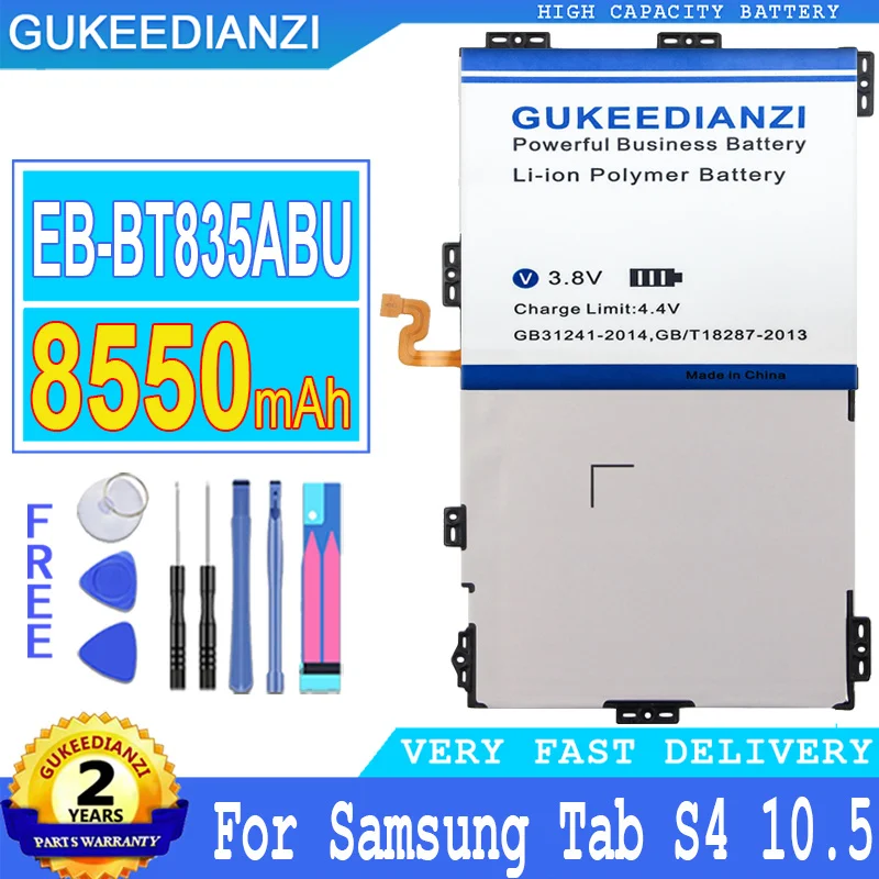 

8550mAh New Top GUKEEDIANZI Battery EB-BT835ABU For Samsung Galaxy Tab S4 10.5 SM-T830 T830 SM-T835 T835 Big Power Bateria Tools