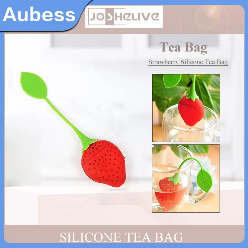 

Creative Tea Leaf Strainer Loose Tea Leaf Strawberry Bag Teabag Diffuser Teaware Kitchen Accessories Tea Infuser Ball Silicone