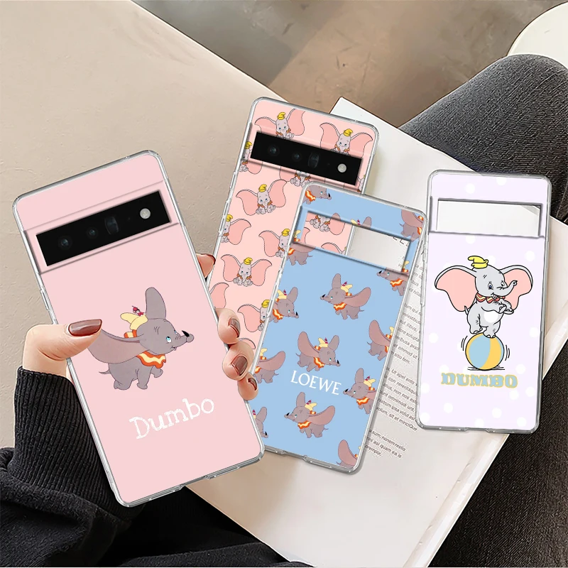 

Disney Dumbo Baby For Google Pixel 8 7 6 Pro 6a 5 5a 4 4a XL 5G Transparent Phone Case Cover Shell