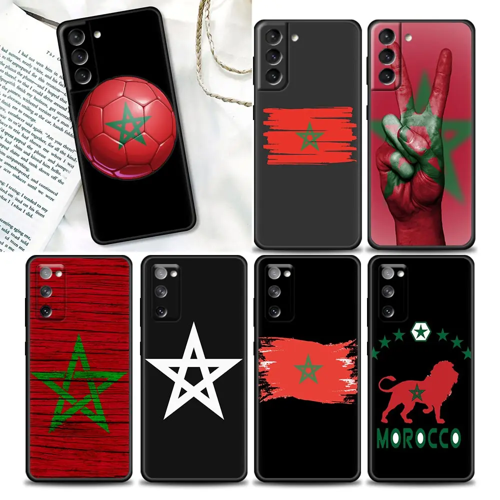 

Phone Case for Samsung Galaxy S22 S7 S8 S9 S10e S21 S20 Fe Plus Ultra 5G Soft Silicone Case Cover Morocco Flag National Flag