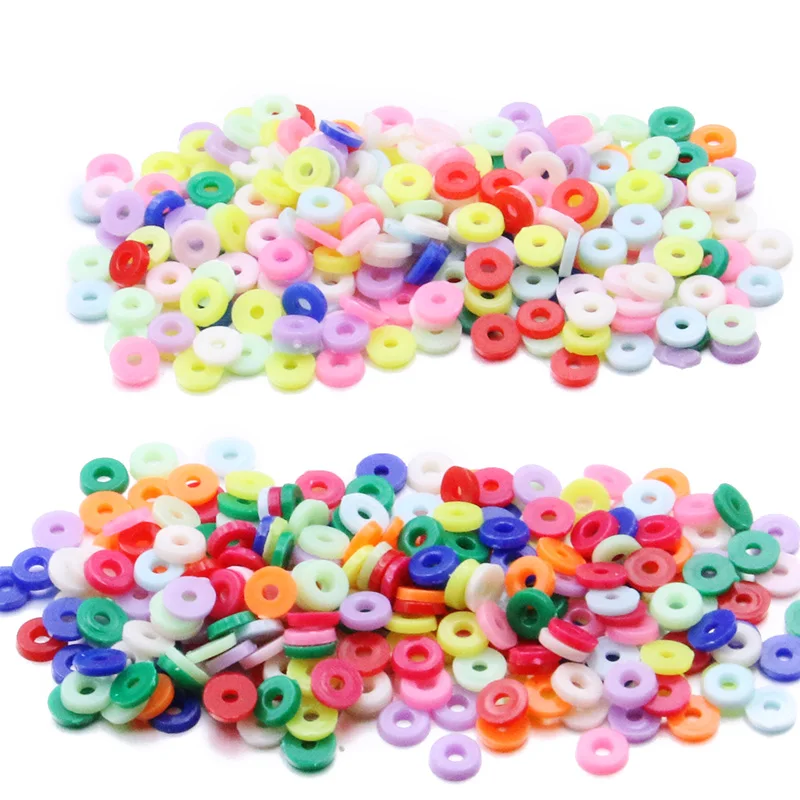 

200 шт., акриловые бусины 6 мм с большим отверстием