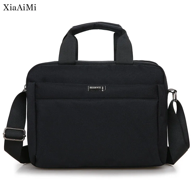 Men'S Business Wear-Resistant Briefcase Canvas Large-Capacity Portable Oxford Cloth Waterproof Computer Bag