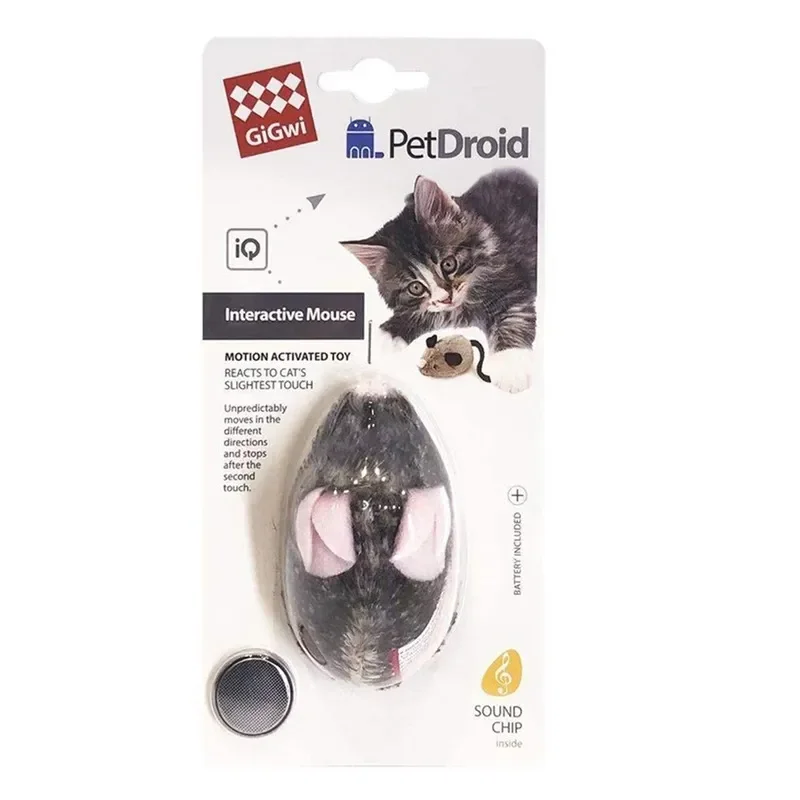 

GIGWI – jouet Robot pour animaux de compagnie, série PetDroid, capteur intelligent automatique, poulie souris, jouets interac