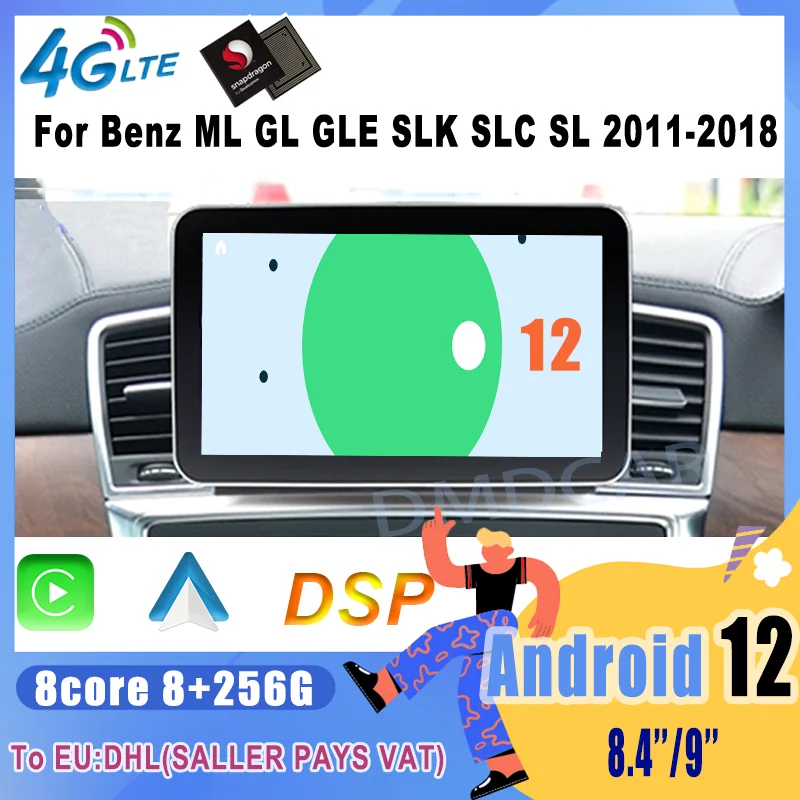 

8.4"/9" Android 12 Snapdragon 8Core CPU Car Multimedia Player GPS Radio for Mercedes Benz ML-Class W166/GL X166 2012- 2015