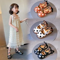 hollow out sandals childrens non slip shoes baby single wave point girl summer cool shoes sweet bowknot flats size26 36