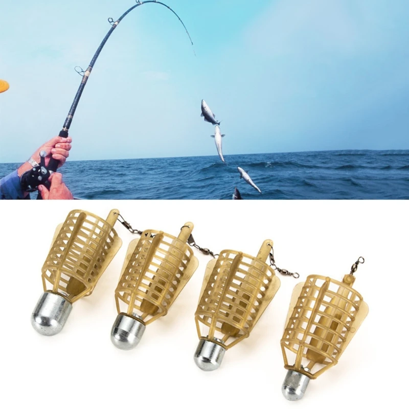 

Fishing Bait Cage 20g/30g/40g/50g Connector Sinker Feeder Swimbait Holder Thrower Carp Fishing Feeder Tackle Tool