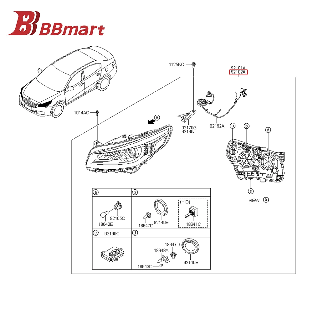 Автозапчасти 92102-D1030 BBmart, 1 шт., Головной фонарь, передняя фара, правая фара для Kia K4 15, фабричные автомобильные аксессуары по низкой цене