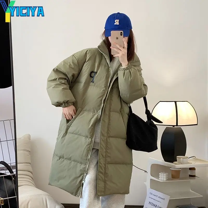 YICIYA Winter Clothes Woman 2023 Long Parkas Vintage Y2k Women Heavy Coats High Street Casual Solid Warm Jackets Female Clothes