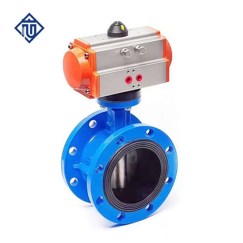 Фото Пневматический дисковый затвор Wanjiree GGG-50 EPDM DN100-DN500 PN16 PN10 для воды при нормальных/средних температурах, гарантия 1 год №3