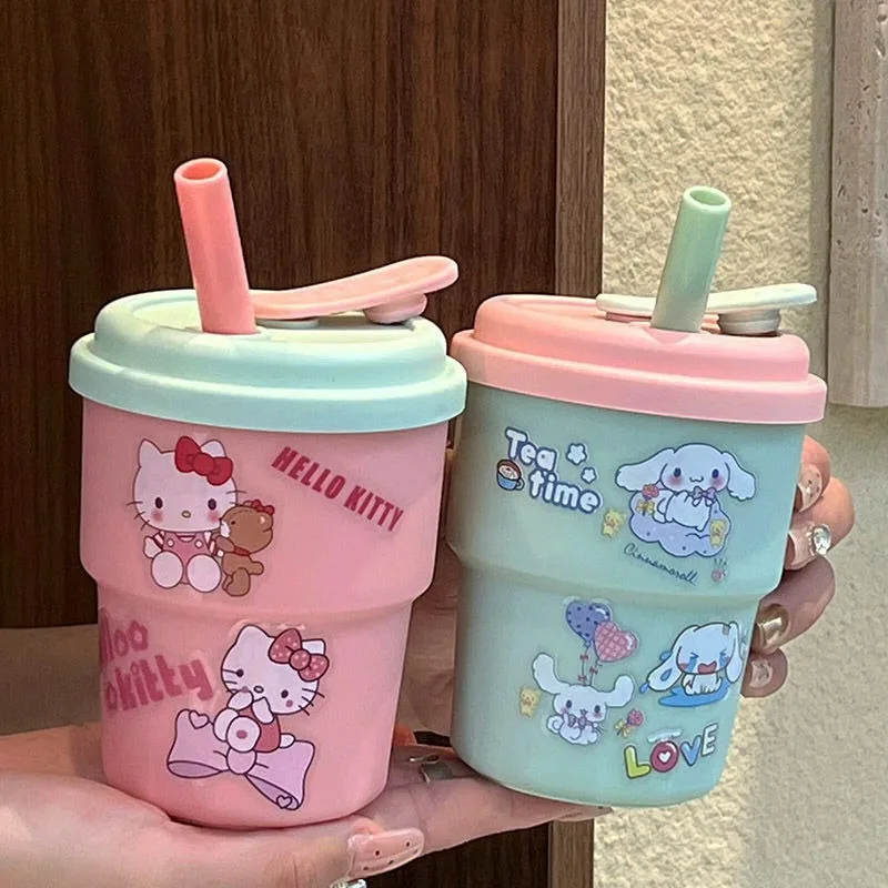 Sanrio Hello Kitty Cinnamoroll сопутствующая чашка для воды новая милая чайная студенческие
