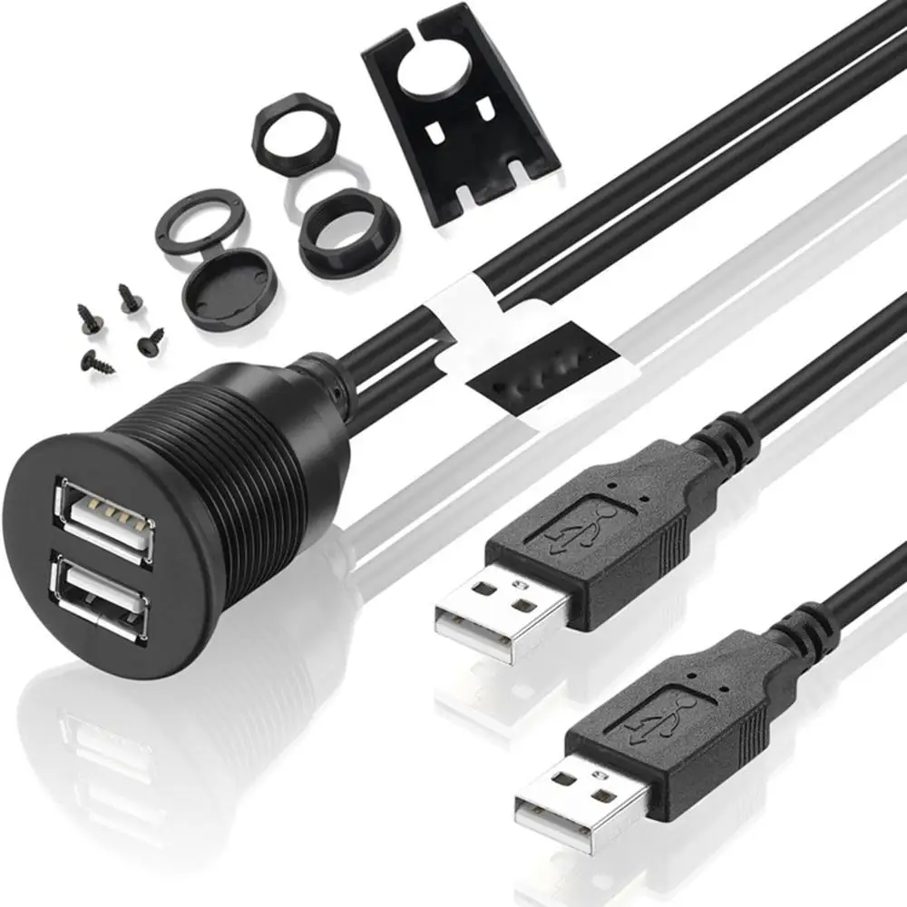 

Удлинительный кабель с двумя USB-портами 2,0 «папа»-«мама» USB 2,0 для автомобилей, грузовиков, лодок, мотоциклов