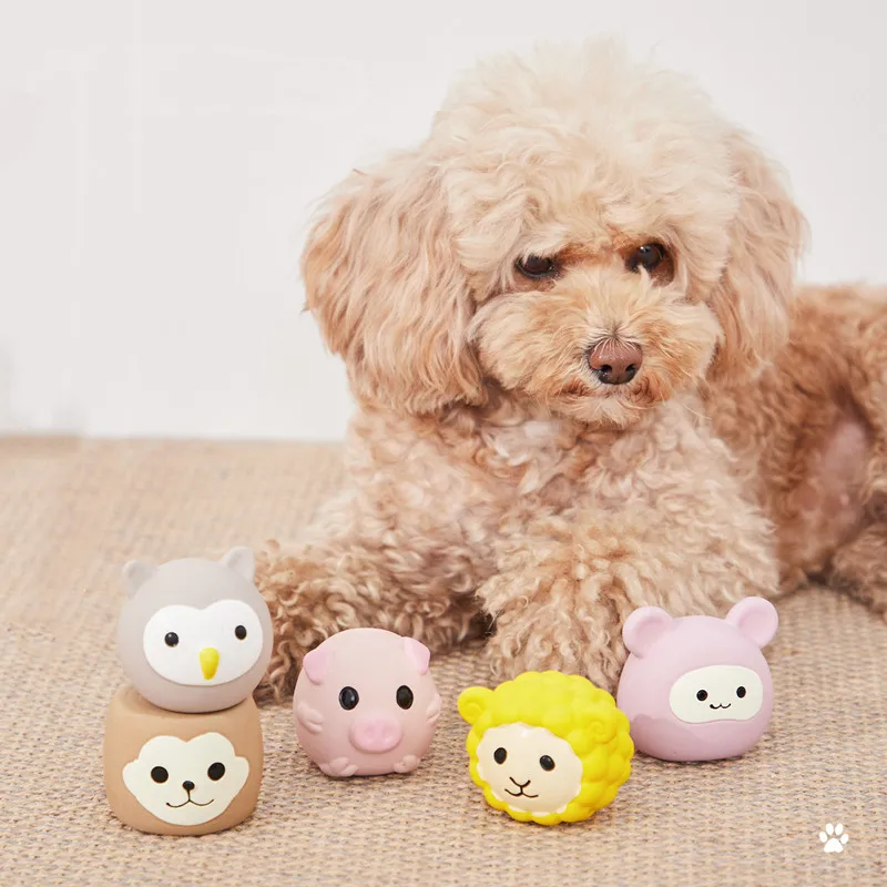 

Rubber Animal Squeak Pet Dog Toys Puppy Cat Chewing Interactive Toys Tooth Cleaning Training For Dog Having Fun Exercise Playing