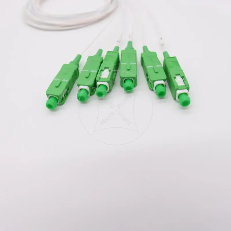 10pcs/lot 0.9mm Steel Tube Fiber Optic PLC Splitter 1x6 SC/APC Mini Blockless Sc APC Connector Fiber Optic PLC Splitter