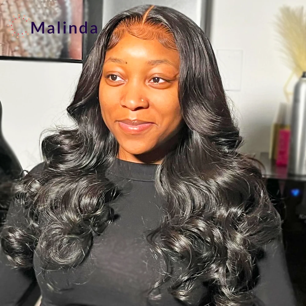 250% Высокая плотность 4x4 13x4 Прозрачные кружевные фронтальные бесклеевые парики