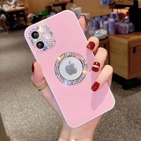 lens camera glitter diamond phone case for iphone 12 13 pro max crystal bling glitter leather soft cover for iphone 11 pro max