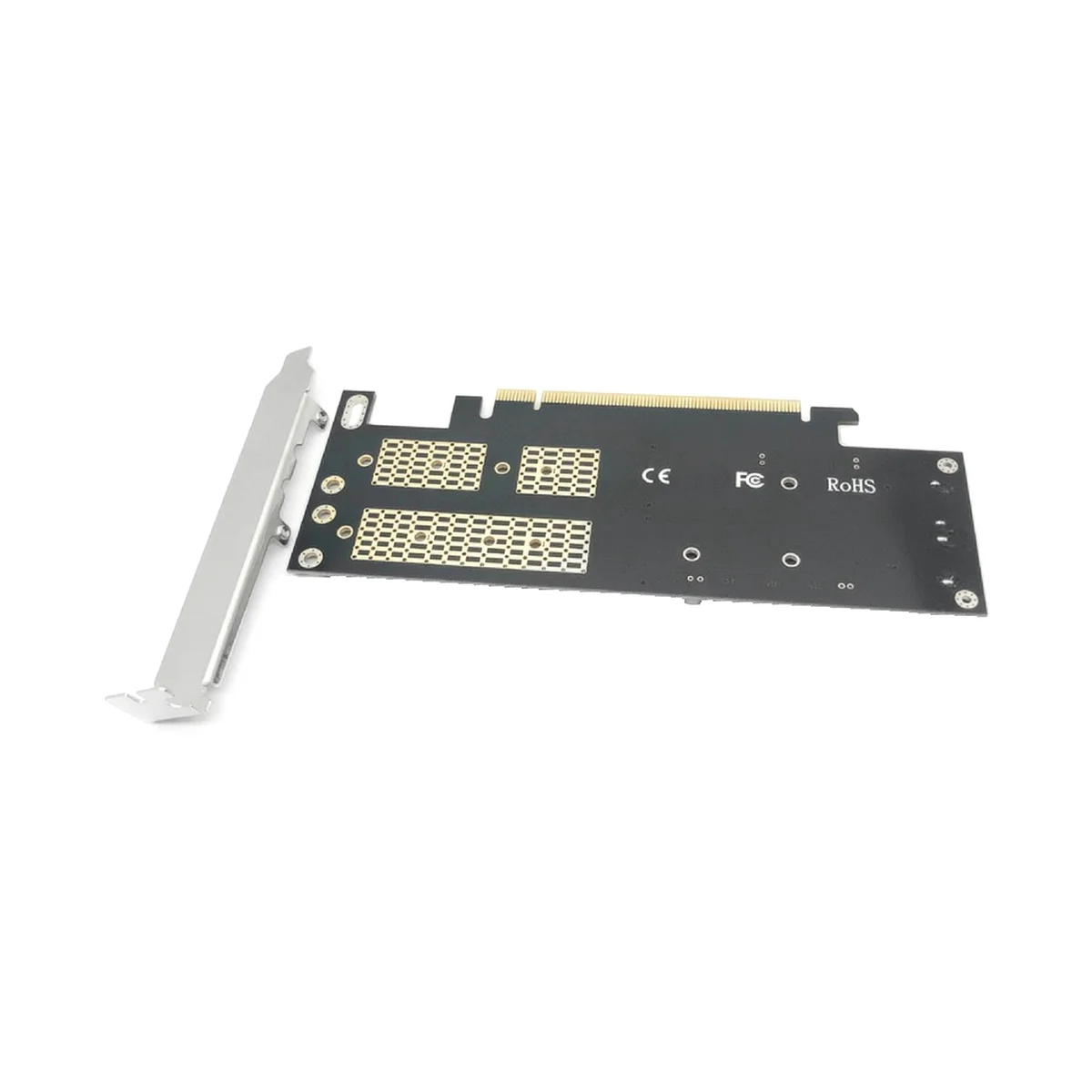 

3 in 1 Desktop Computer Riser Card PCIE X16 to M.2 M Key NVME SSD+M.2 B Key SATA SSD+MSATA SSD Adapter Card