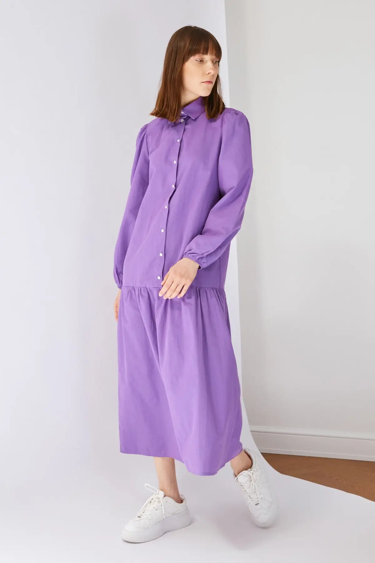 

Trendyol Shirt Collar Poplin Dress TCTSS21EL3473