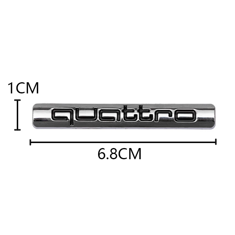

3D металлический хромированный черный логотип Quattro, эмблема, наклейка, автомобильный значок для Audi A3 A5 A4 A6 A7 A8 S1 TT Q3 Q7 Q5 Quattro, наклейка, аксессуары