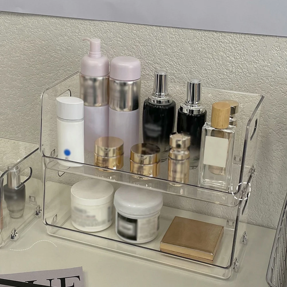 

Cosmetic Display Case Transparent Home Decor Desktop Storage Box Practical Bathroom Wall Cabinet Dropship