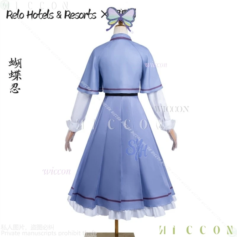 Фото Фантазия Хэллоуин Kochoou Kawaii Shinobbu аниме Relooo отель костюм элегантное красивое платье фиолетовый Лолита Disfraz D №5