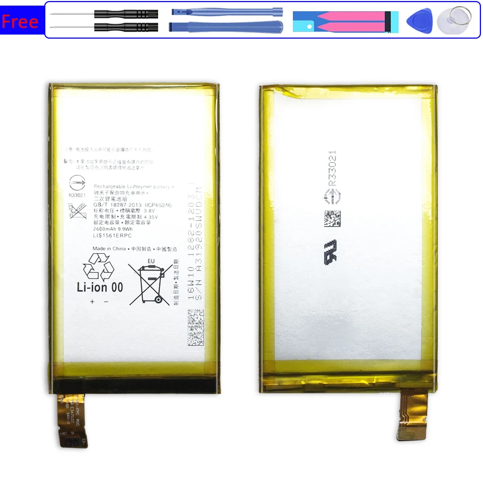 

Phone Battery For Sony Xperia Z3 Mini Compact Z3c M55W Z3mini D5803 D5833 SO-02G /C4 E5333 E5363 E5306 2600mAh LIS1561ERPC Tools