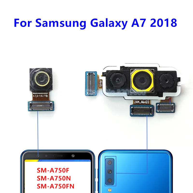 Original Front Rear Back Camera For Samsung Galaxy A7 2018 A750 Main Camera Module Mobile Phone Accessories Replacement Spare