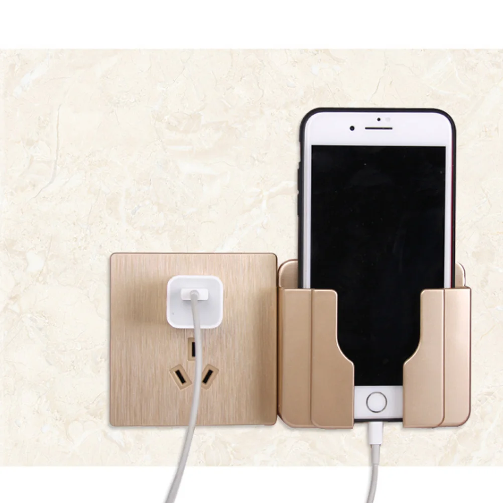 

1pc Adhesive Wall Mounted Phone Holder Storage Rack Charging Bracket for Dorms