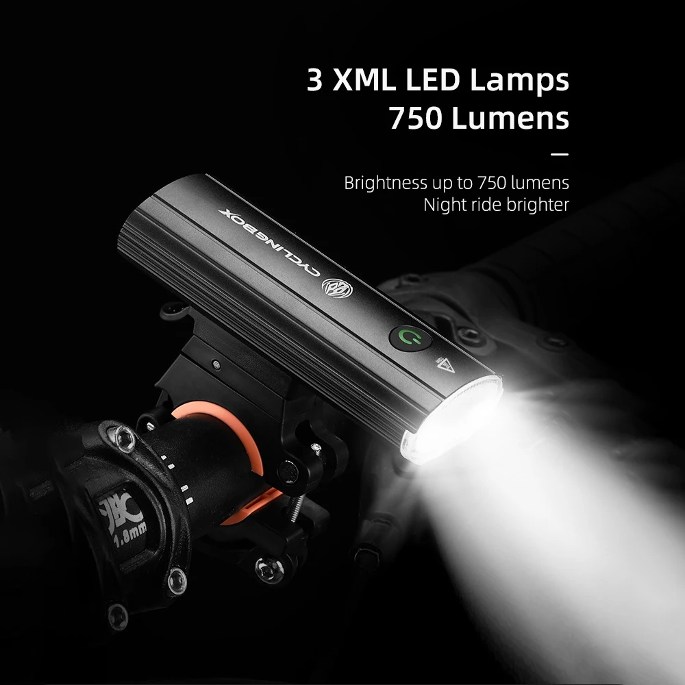 

Фонарь передний велосипедный, 750 лм, с зарядкой от Usb