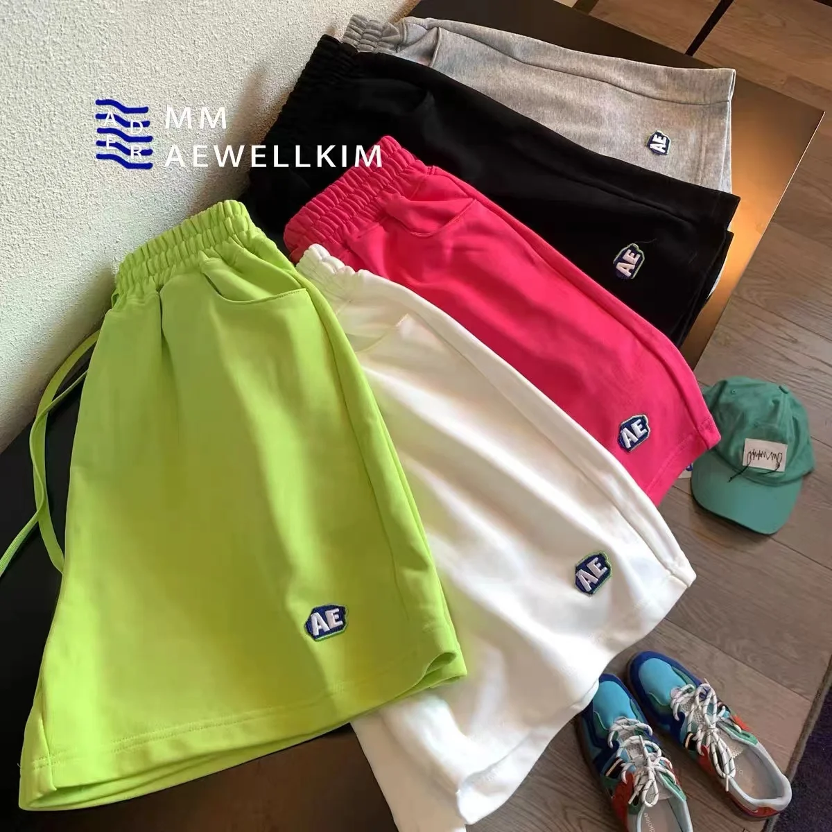 

ADER ERROR high quality summer letter embroidery men and women couple loose shorts elastic waist casual sports five-point pants