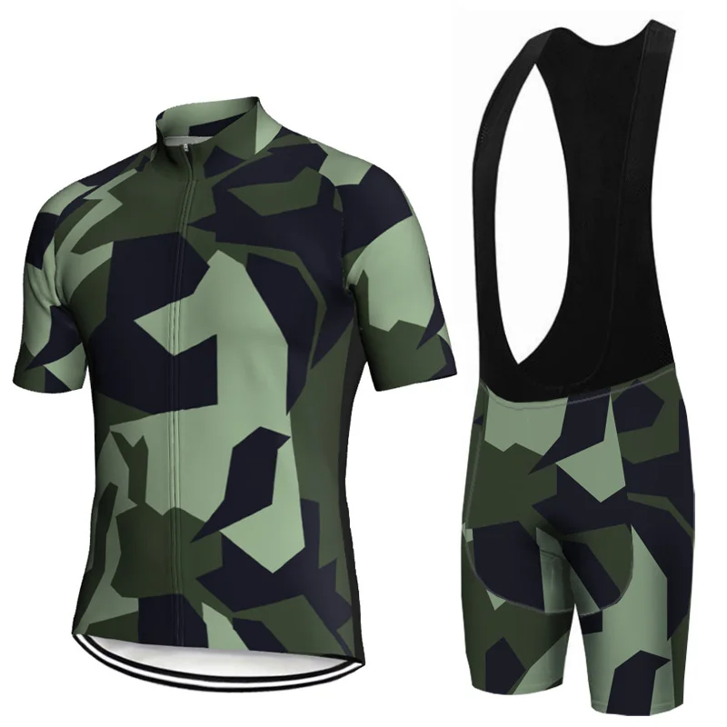 

Summer Camo Cycling Jersey Set Short Sleeve Suit Maillot Bib Bicycle Wear Shirt Ciclismo Mountain Road Outdoor Sport Clothing