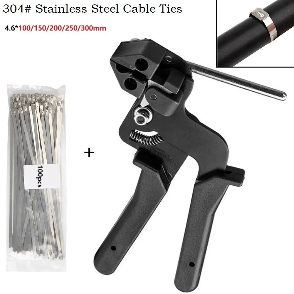 

Durable Stainless Steel Cable Ties & Cable Ties Pliers Automatic Zip Wrap Locking Ties Fastening Strap Cutter Tool