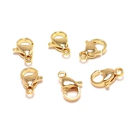 10pcs lobster clasp 10mm gold color plated brassoval lobster clasps necklace findings jewellery supplies