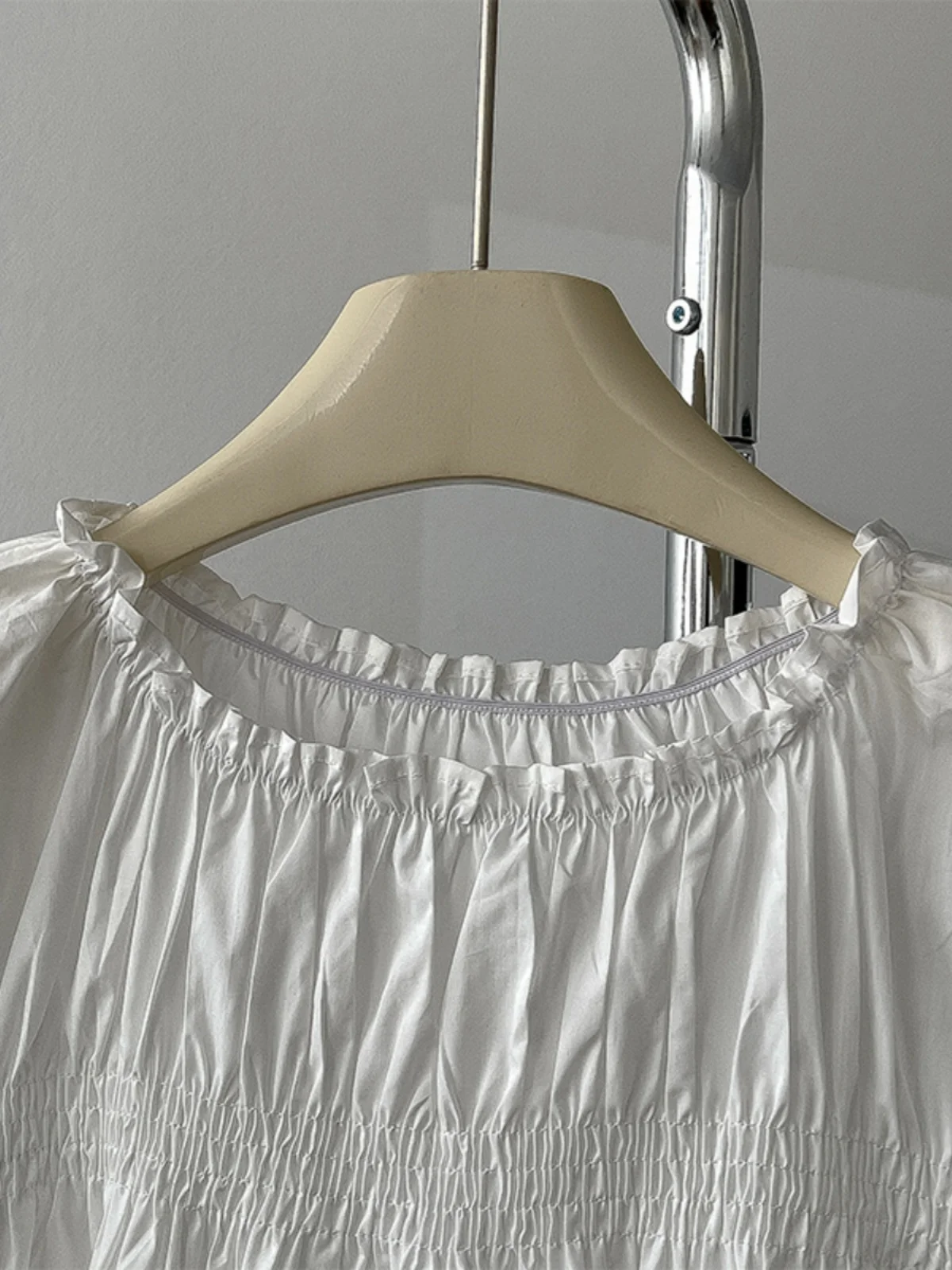 Gaganight женская однотонная рубашка с короткими рукавами Sweet Auricularia Edge O Neck новинка 2024