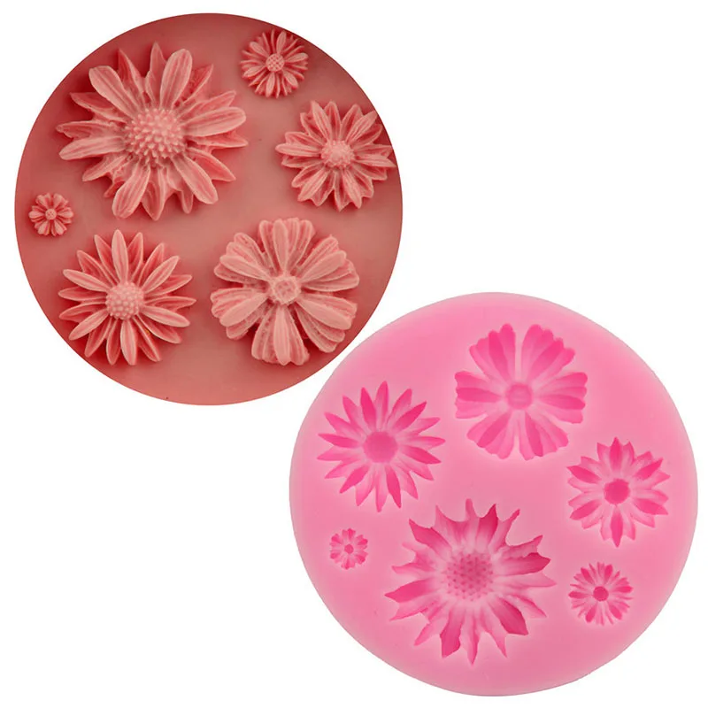 

Chrysanthemum Sun Flower Silicone Molds Candy Polymer Clay Chocolate Party Baking Wedding Cupcake Fondant Cake Decorating Tools