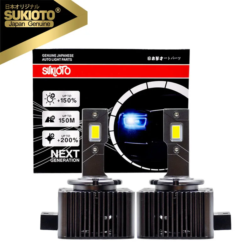 

2PCS SUKIOTO GENUINE Super Bright D1S LED Headlights D3S With Built-in Canbus Car Light Bulbs D2S D4S 90W 30000LM LED Headlamps