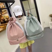 women fashion backpack 2022 girl casual large capacity wet and dry separation solid color fitness swimming yoga oxford back pack