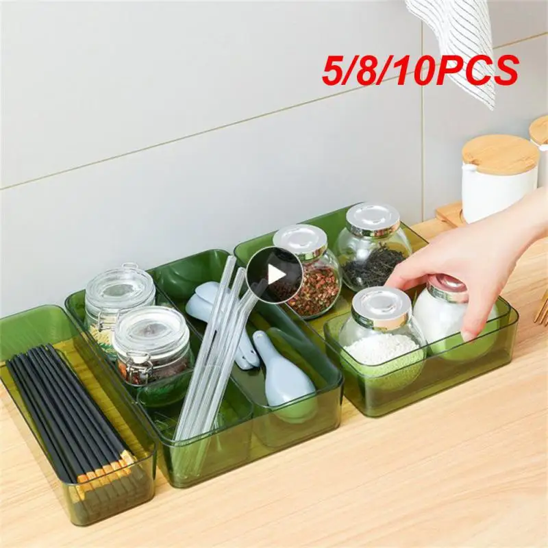 

5/8/10PCS Desk Sorting Drawer Partition Storage Box Cabinet Built-in Stationery Storage Box Office Desk Cabinet Rectangular