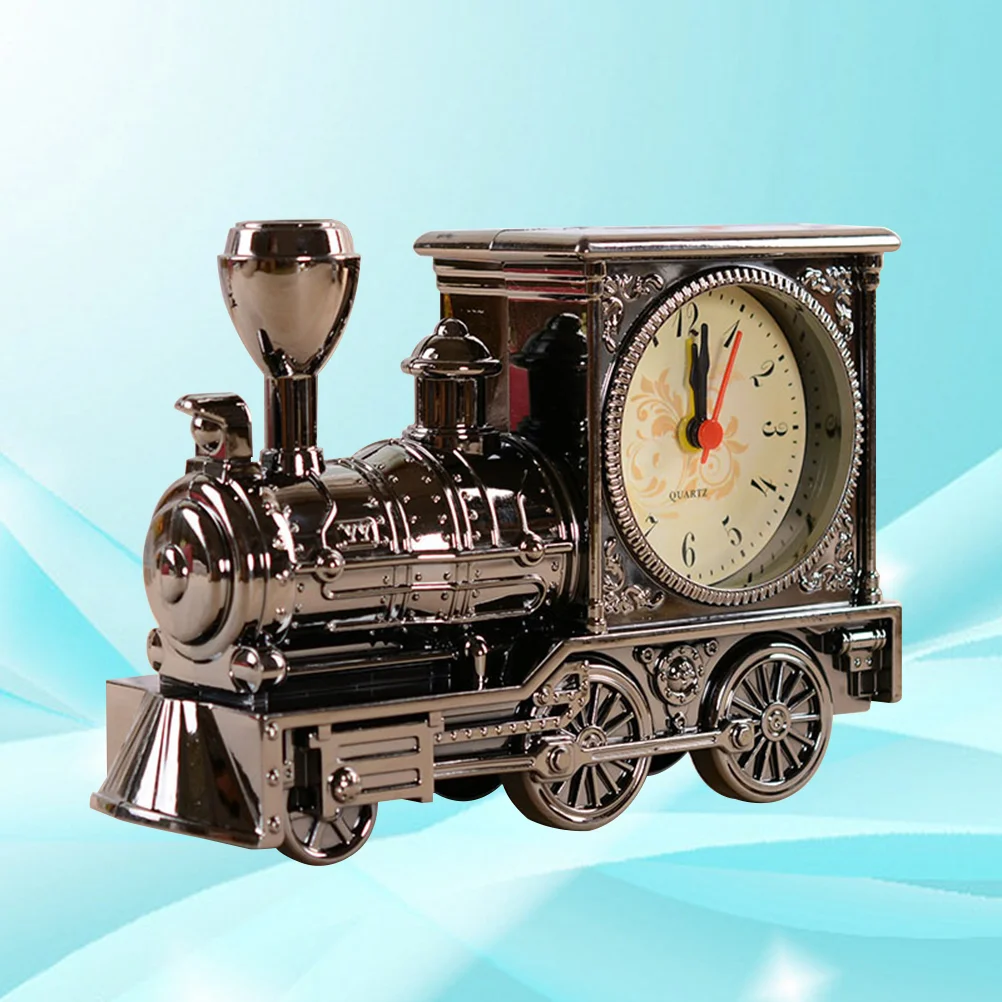 

Clock Alarm Vintage Retro Train Locomotive Clocks Table Desk Model Bedroom Kids Old Bedside Plastic Loud Up Travel Night Light