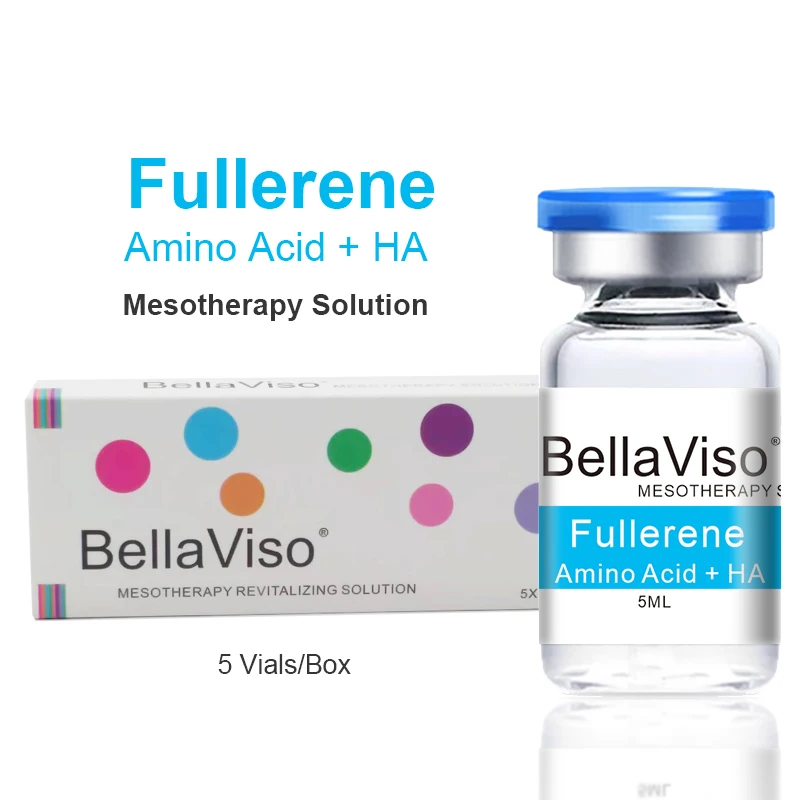 

BellaViso Fullerene Amino Acid HA Facial MTS Meso Serum 5ml Booster Ampoule Skin Antioxidant Microneedling Mesotherapy Solution