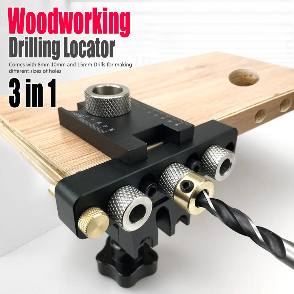 Precision Jig Dowel Cam Jig 3 In 1 Dowelling Jig Master Kit Wood Hole Drilling Guide Woodworking Position for DIY Wood Working