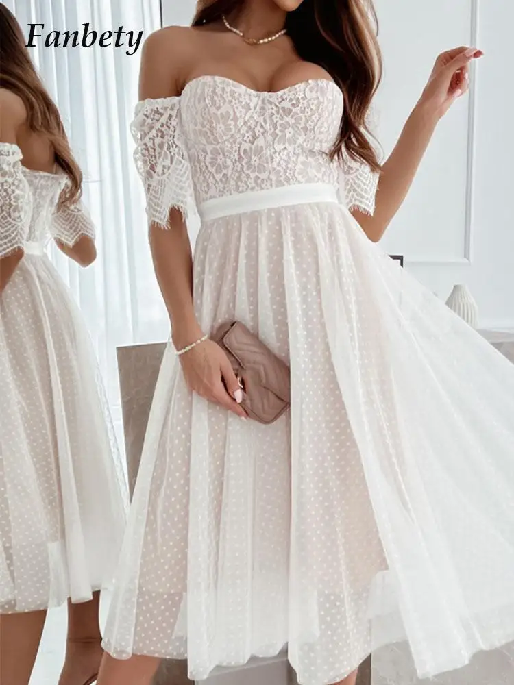 

Элегантные банкетные платья с цветочной вышивкой, модное платье с открытыми плечами и коротким рукавом на молнии сзади, привлекательные кр...