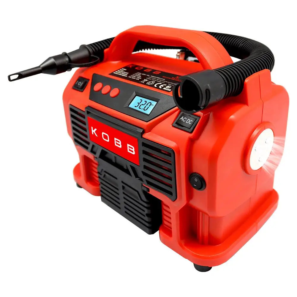 KOBB KB500 12Volt/220Volt/18Volt 2Ah Li-ion Rechargeable Digital Pressure Display Tire &amp Bed Inflator Pump | Автомобили и