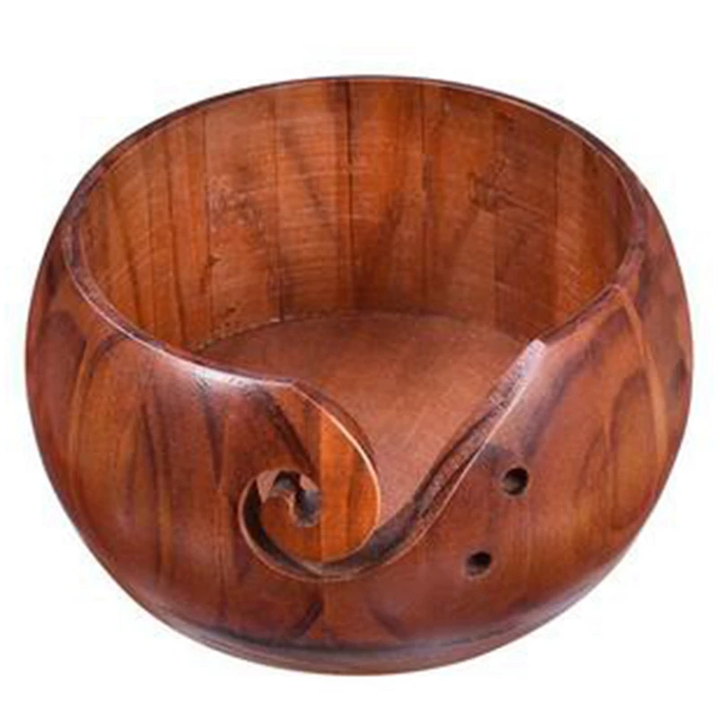 

Wooden Yarn Bowl Knitting And Crochet Rosewood Bowl Made From Sturdy Wood For Yarn Storage
