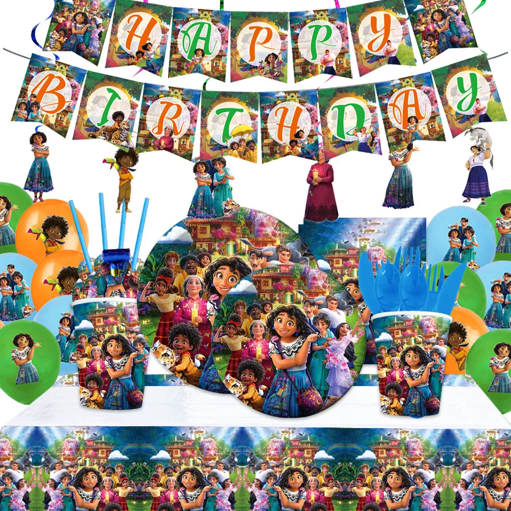 

Disney Encanto Birthday Party Decoration Paper Cup Plate Napkin Tablecloth Mirabel Theme Kids Baby Shower Girls Party Supplies