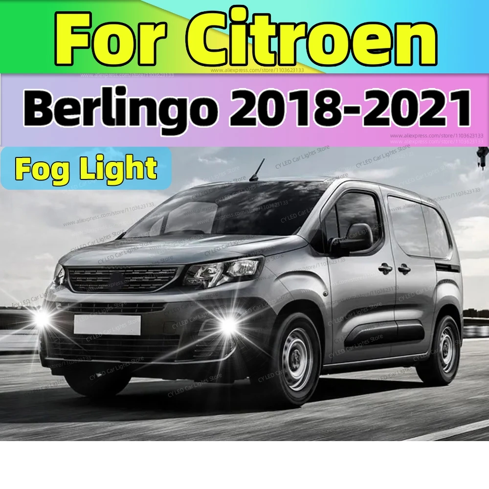 

2 шт. 6000K светодиодные противотуманные фары автомобиля передняя лампа 20000LM ультра яркая Plug and Play для Citroen Berlingo 2018 2019 2020 2021